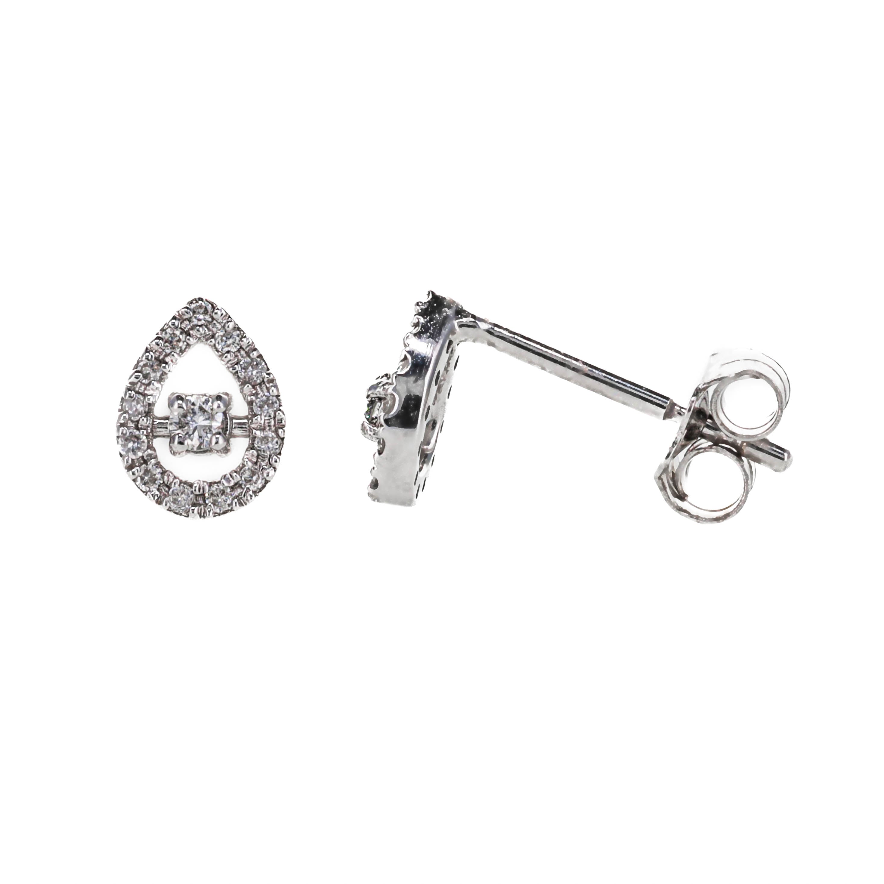 Goutte - Or blanc - Boucles d'oreilles