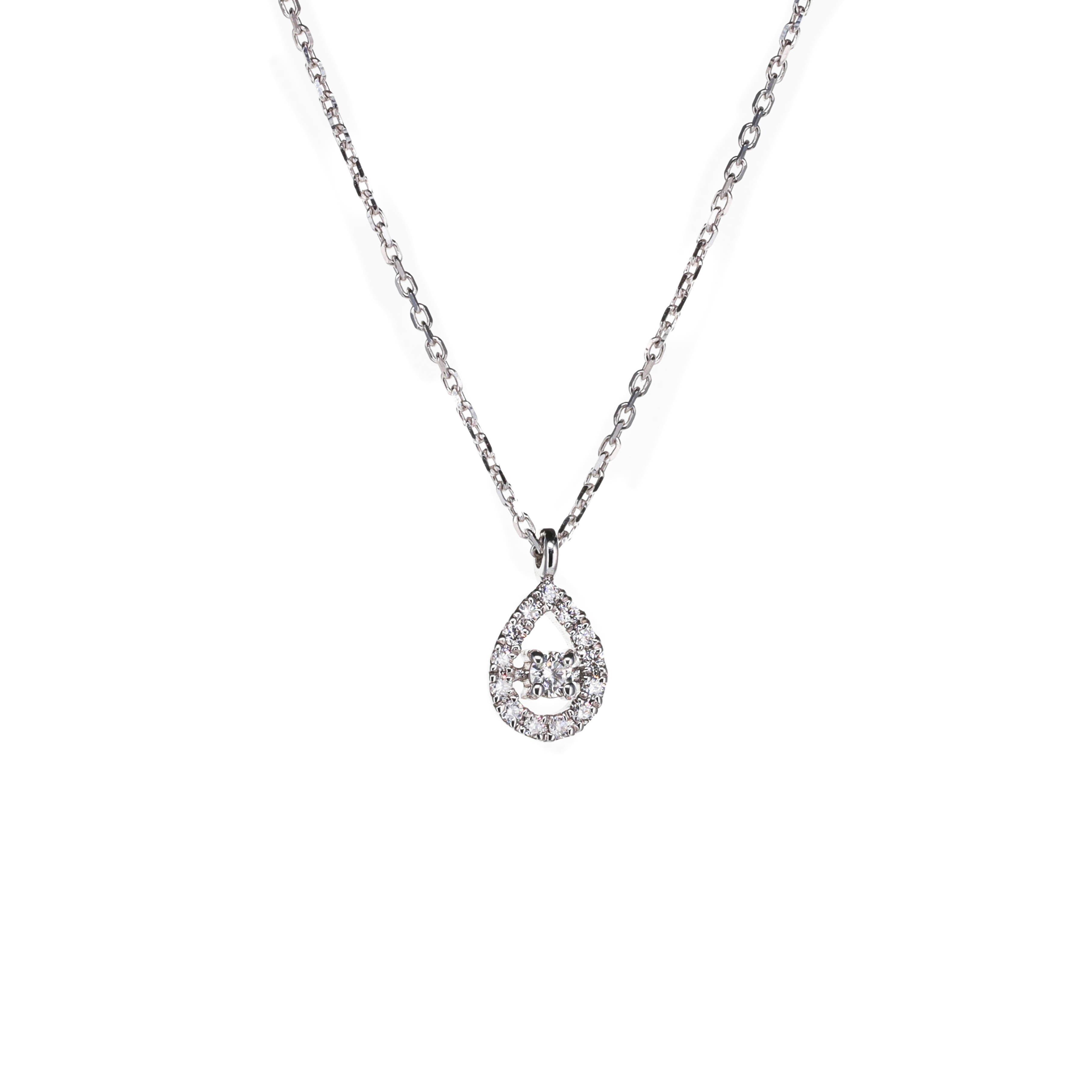 Goutte - Or blanc - Collier